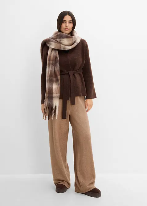 Gilet en maille avec ceinture &agrave; nouer, bonprix