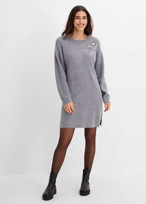 Strickkleid mit Applikation, bonprix