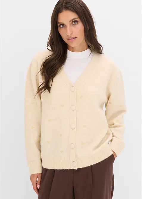 Strickjacke mit Herz-Applikation, bonprix