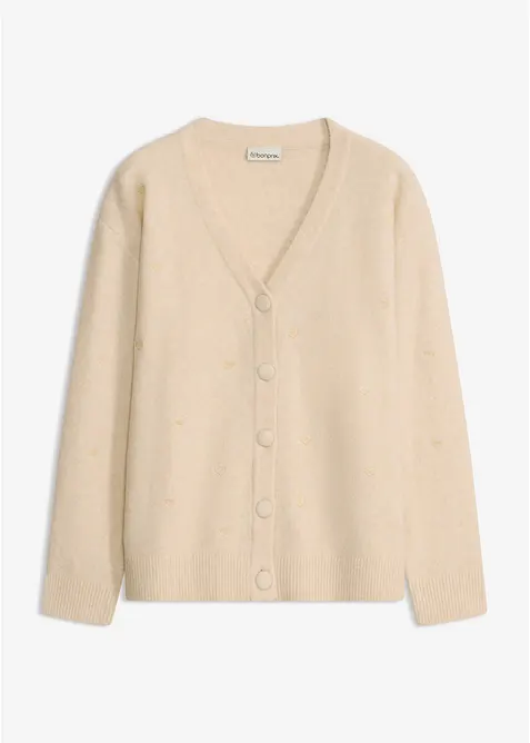 Gilet en maille avec application c&oelig;ur, bonprix