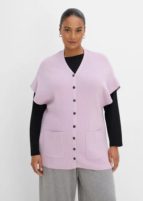 Ripp-Strick-Cape aus weichem Woll-Mix, bonprix