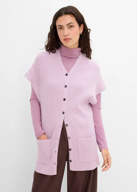 Ripp-Strick-Cape aus weichem Woll-Mix, bonprix