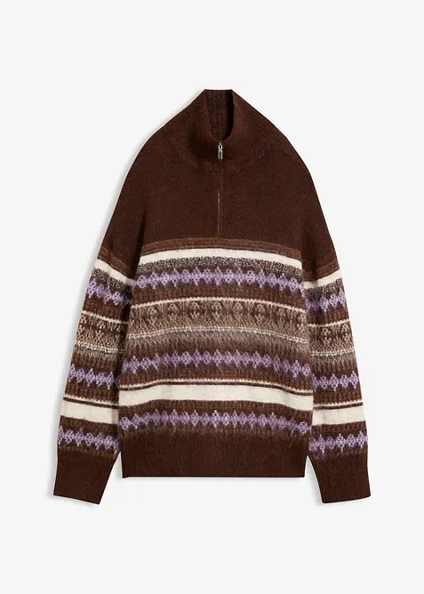 Pull long &agrave; motif Fair Isle, bonprix