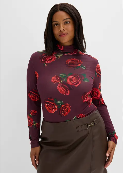 T-shirt manches longues en viscose douce et extensible, bonprix