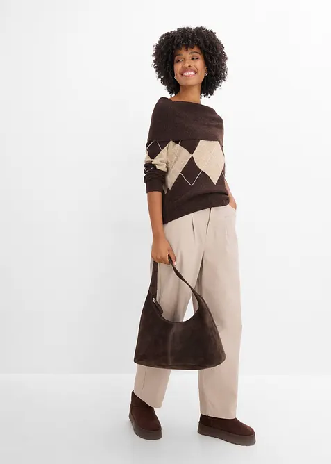 Pull encolure Bardot, bonprix
