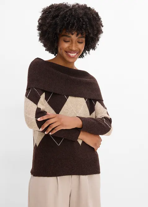 Pull encolure Bardot, bonprix