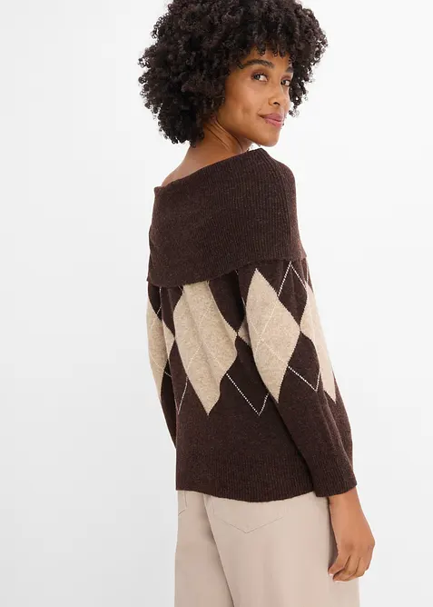 Pull encolure Bardot, bonprix