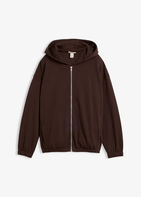 Sweat zipp&eacute; &agrave; capuche, coton majoritaire, bonprix
