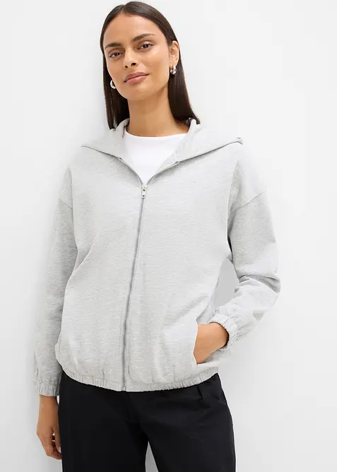 Kapuzen-Sweatjacke aus weichem Baumwoll-Mix, bonprix