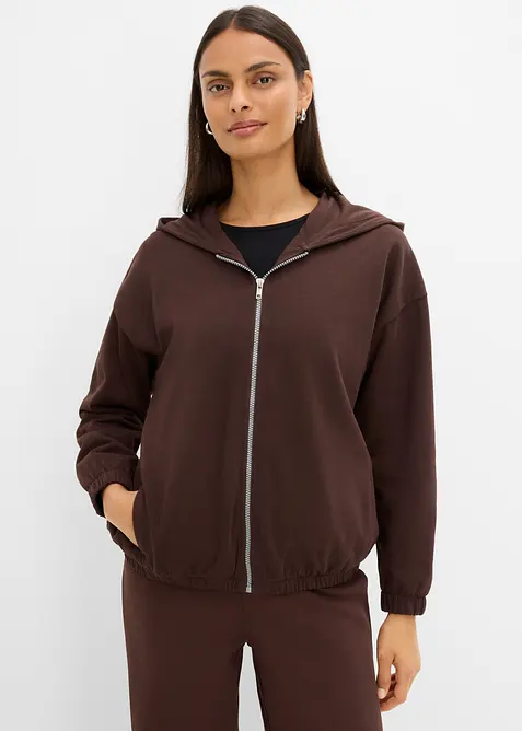 Kapuzen-Sweatjacke aus Bio-Baumwoll-Mix, bonprix