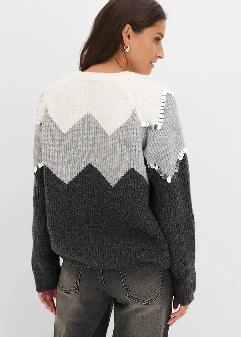 Pullover mit Pailletten-Applikation, bonprix