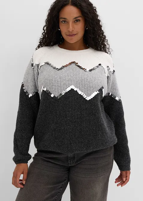 Pull avec application de sequins, bonprix