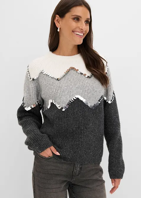 Pullover mit Pailletten-Applikation, bonprix