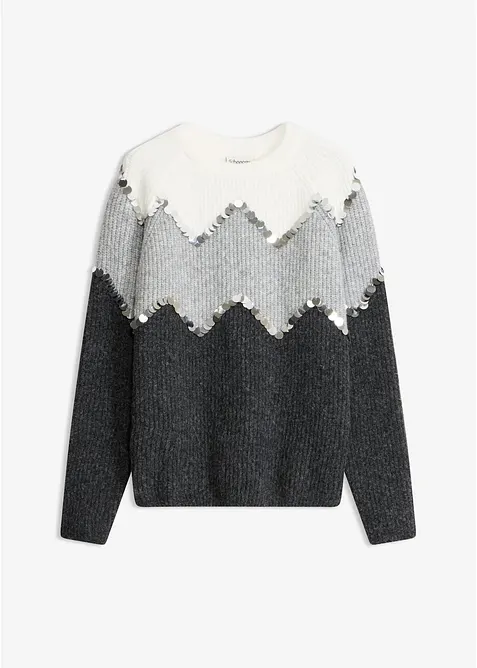 Pullover mit Pailletten-Applikation, bonprix