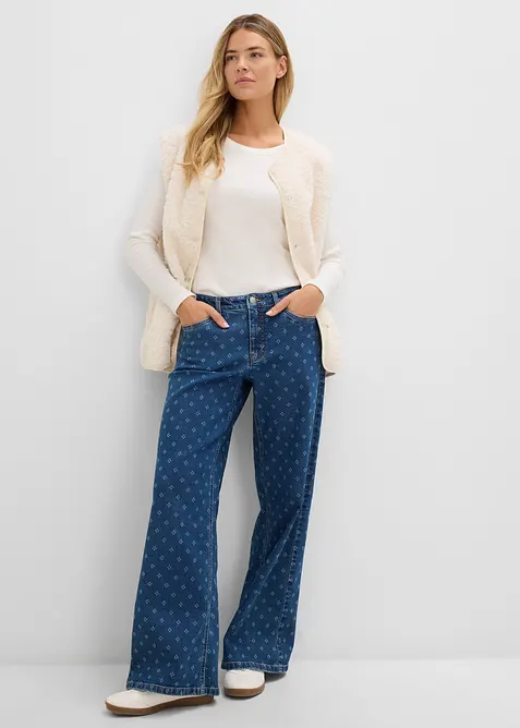 Jean Wide Leg, taille mi-haute, bonprix