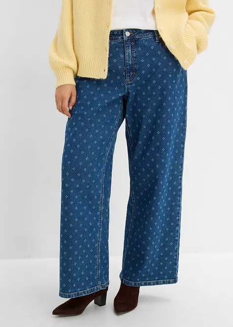 Jean Wide Leg, taille mi-haute, bonprix