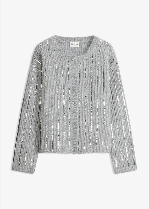 Strickjacke mit Pailletten-Applikation, bonprix