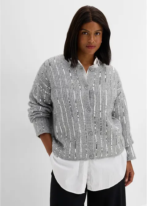 Gilet en maille avec application de sequins, bonprix