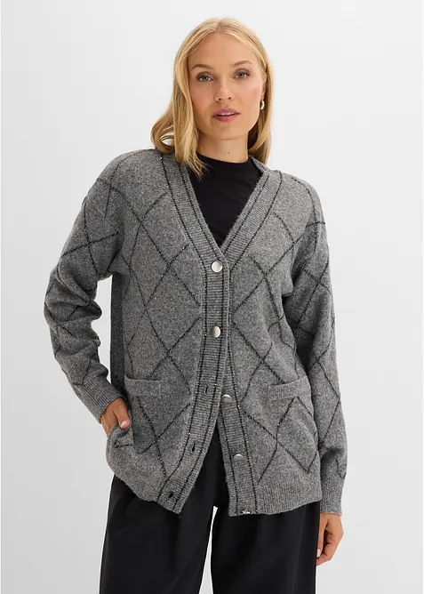 Longstrickjacke mit Glitzereffekt, bonprix