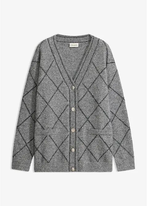 Longstrickjacke mit Glitzereffekt, bonprix