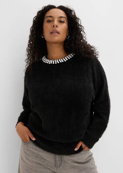 Pull avec perles, bonprix
