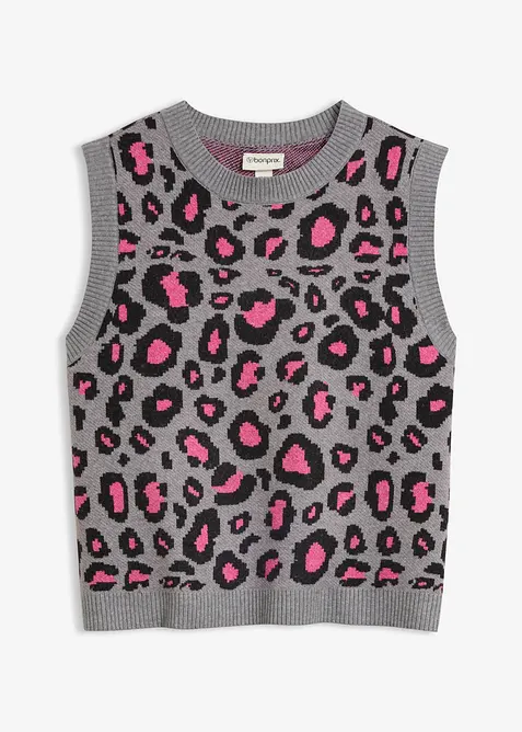 Pull sans manches en maille poilue, bonprix