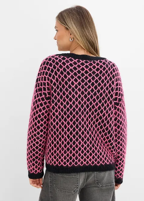 Pull boxy avec fil duveteux, bonprix