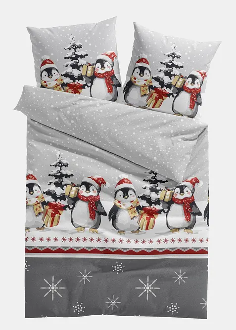 Parure de lit en flanelle de coton m&eacute;lang&eacute;, bonprix