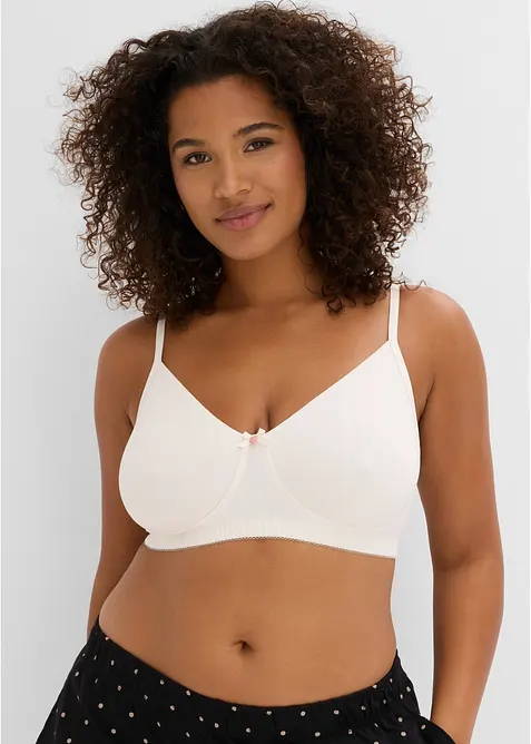 Lot de 3&nbsp;soutiens-gorge moul&eacute;s, sans armatures ni rembourrage, coton, bonprix