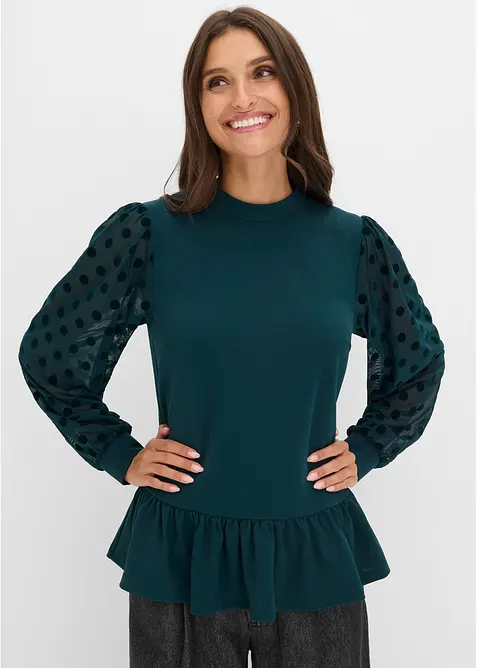 T-shirt &agrave; manches longues en mesh, bonprix