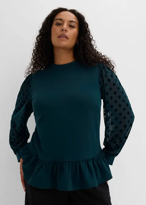 T-shirt &agrave; manches longues en mesh, bonprix