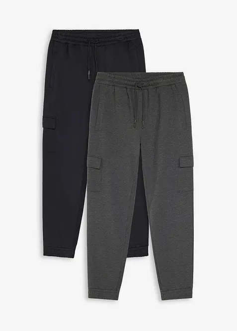 Lot de 2&nbsp;pantalons sweat cargo, bonprix