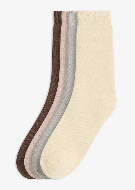 Thermo Frottee Socken mit Bio-Baumwolle (4er Pack), bonprix