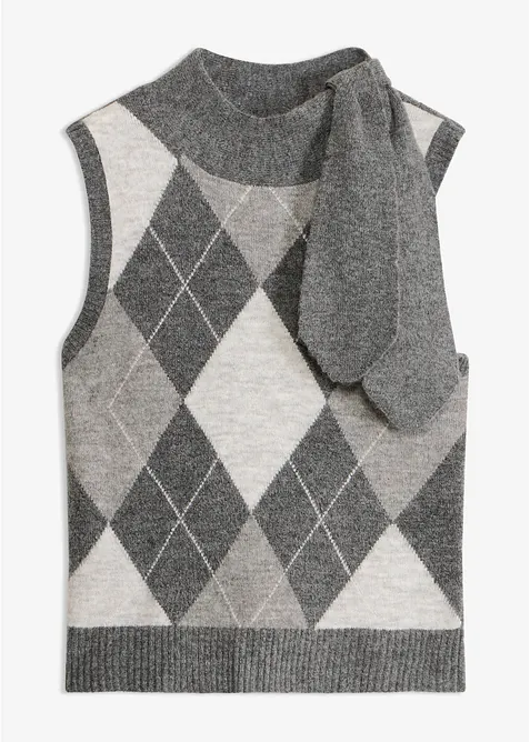 Pull sans manches avec &eacute;charpe, bonprix