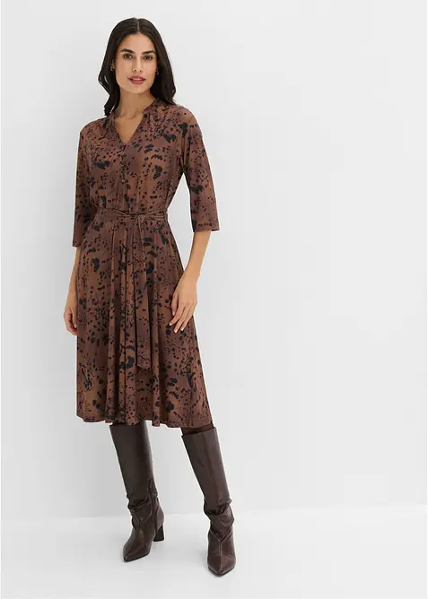 Robe en jersey avec lien &agrave; nouer, bonprix