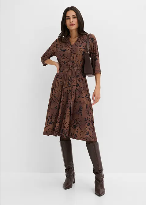 Robe en jersey avec lien &agrave; nouer, bonprix