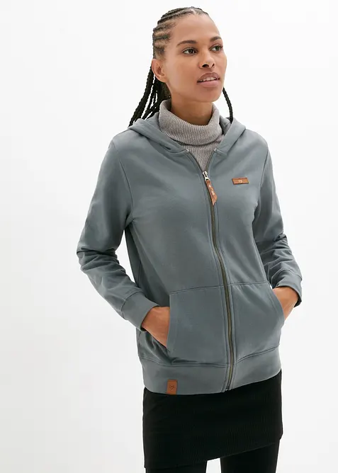 Kapuzen-Sweatjacke aus reiner Baumwolle, bonprix