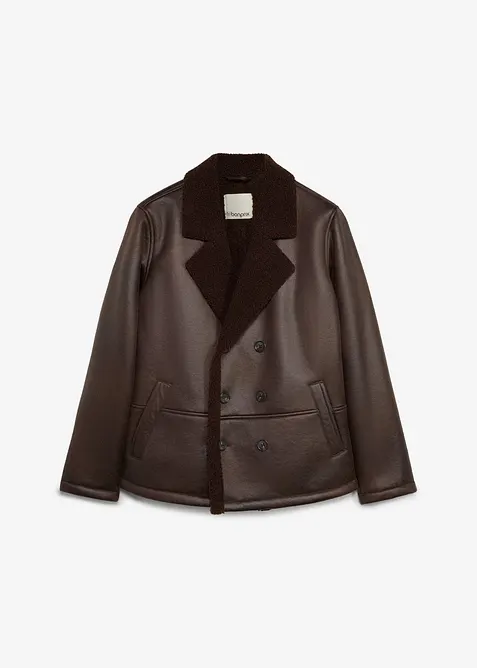 Veste enduite doubl&eacute;e sherpa, bonprix