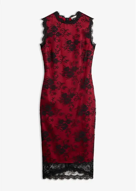 Robe &agrave; dentelle avec doublure en satin brillant, bonprix