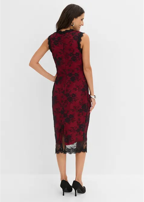 Robe &agrave; dentelle avec doublure en satin brillant, bonprix