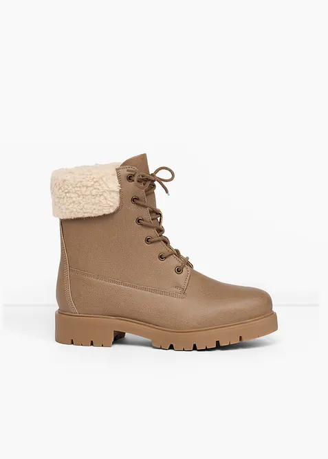 Boots fourr&eacute;es &agrave; lacets, bonprix