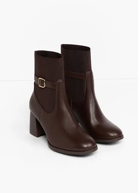 Bottines avec empi&egrave;cement en maille, bonprix