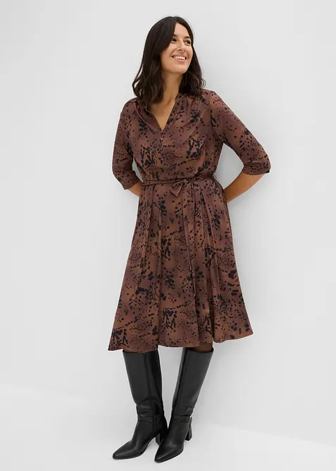 Robe en jersey avec lien &agrave; nouer, bonprix