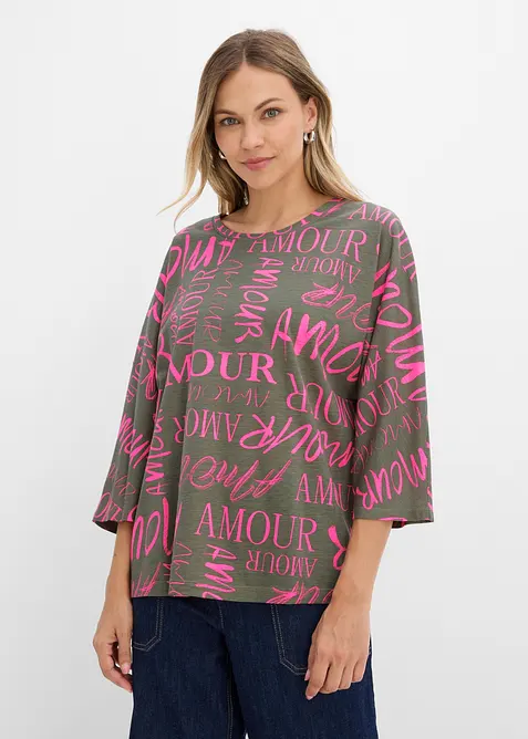 T-shirt oversize en coton et viscose, bonprix