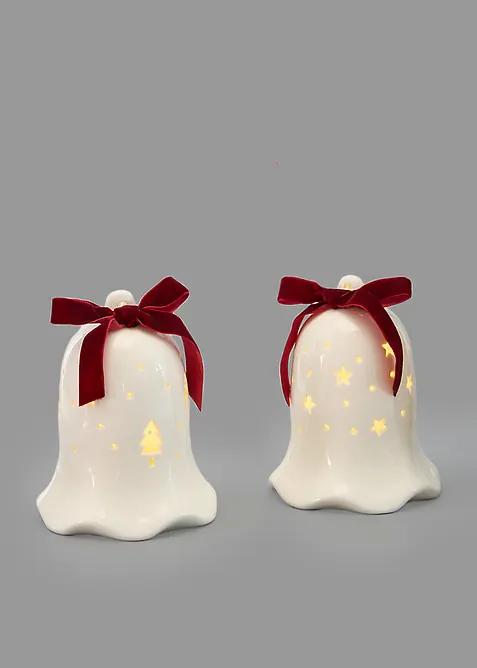 LED-Deko-Objekt Glocken mit Schleife (2er Pack), bonprix