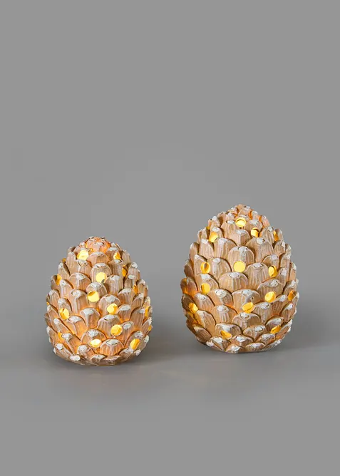 LED-Deko-Objekte Tannenzapfen (2-tlg. Set), bonprix