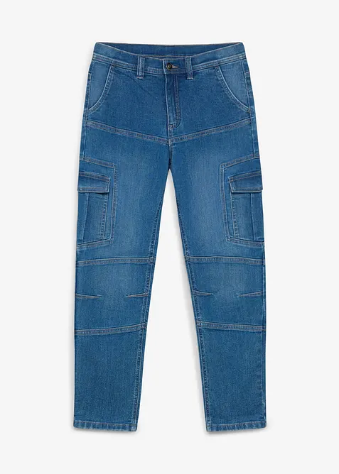 Jean Regular Fit &agrave; poches cargo, doublure chaude en jersey, bonprix