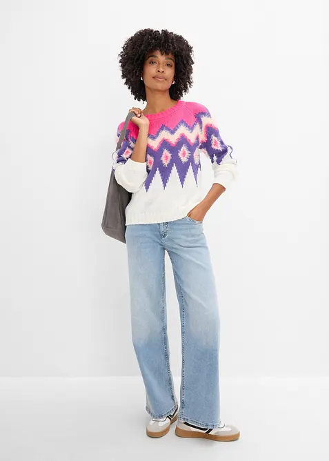 Pull en grosse maille &agrave; motif Fair Isle, bonprix