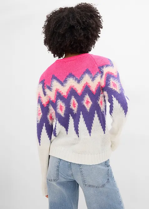 Pull en grosse maille &agrave; motif Fair Isle, bonprix
