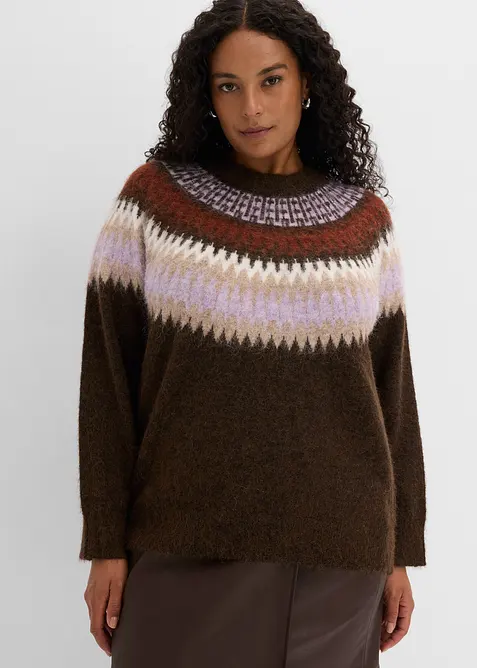 Pull norv&eacute;gien &agrave; col rond, bonprix